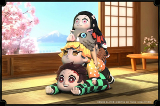Фигурка Zenitsu Agatsuma, Inosuke Hashibira, Nezuko Kamado, Tanjiro Kamado от Ninety Seven Studio