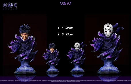 Фигурка Tobi (Obito Uchiha) от ZhanYue Studio Версия D (Бюст 1/4 с двумя сменными головами)