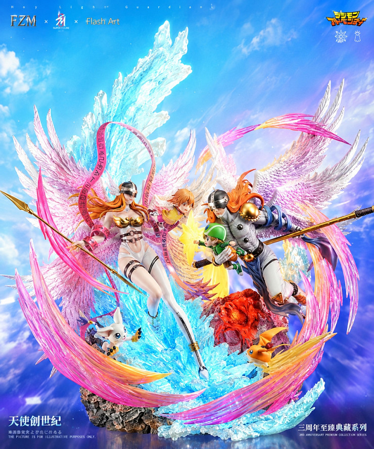 Фигурка AngeWomon, Patamon, Takeru Takaishi, Hikari Yagami, Tailmon, Angemon от SUPER HERO Studio, Flash Art Studio, Fantasy Zone Maker