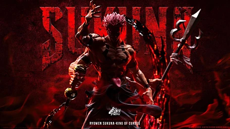 Фигурка Ryomen Sukuna от Black Studio Версия с пламенной базой