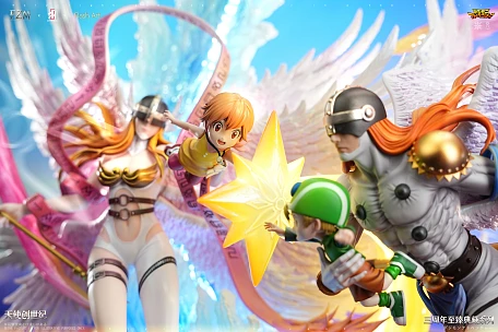 Фигурка AngeWomon, Patamon, Takeru Takaishi, Hikari Yagami, Tailmon, Angemon от SUPER HERO Studio, Flash Art Studio, Fantasy Zone Maker