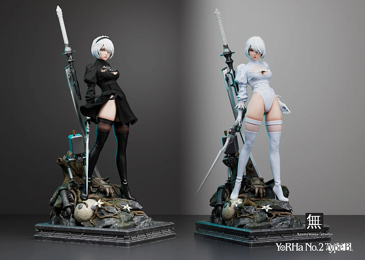 Фигурка YoRHa No. 2 Type B от Anonymous Studio Белая стандартная версия (1/4)