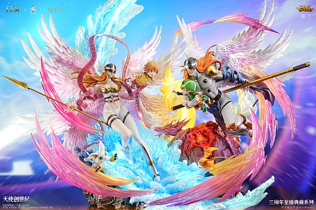 Фигурка AngeWomon, Patamon, Takeru Takaishi, Hikari Yagami, Tailmon, Angemon от SUPER HERO Studio, Flash Art Studio, Fantasy Zone Maker