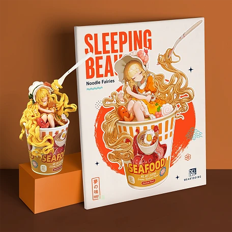 Фигурка Cup Noodle Girl - Seafood Flavor, Fried Noodle Girl - Original Sauce от WeArtDoing Studio Комплектный вариант