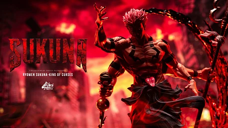 Фигурка Ryomen Sukuna от Black Studio Версия с пламенной базой