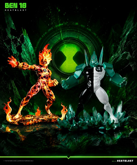 Фигурка Heatblast, Diamondhead от HAIKE Studio Человек-огонь обычная версия