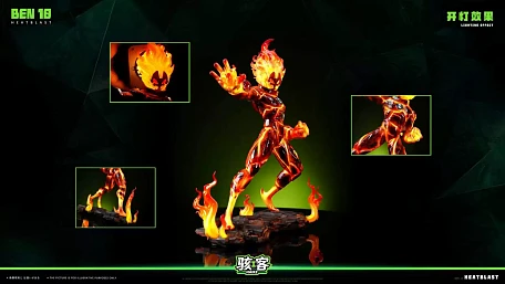 Фигурка Heatblast, Diamondhead от HAIKE Studio Человек-огонь светящаяся версия