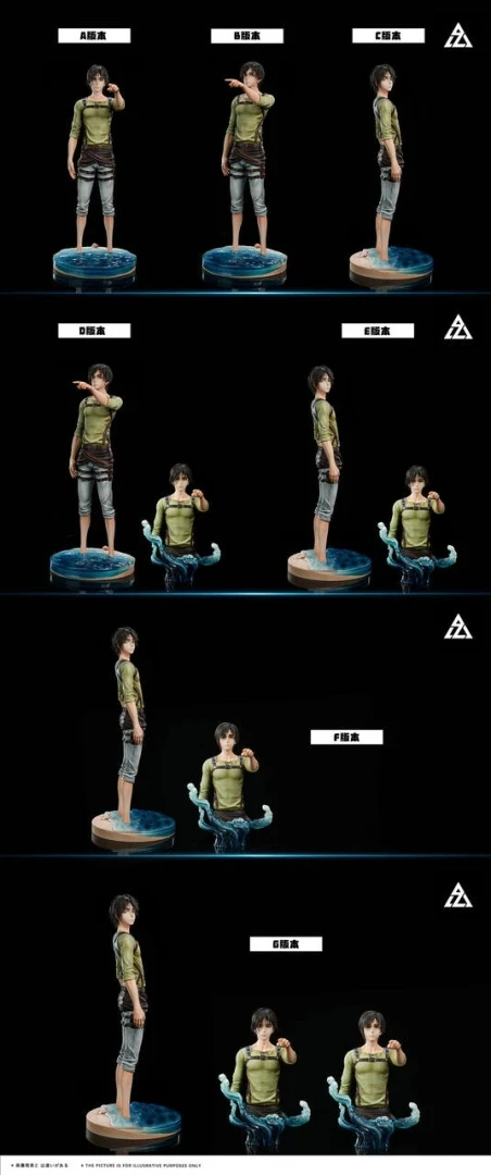 Фигурка Eren Jaeger от AZ Studio Версия F: персонаж с двумя головами (аниме + взгляд назад)