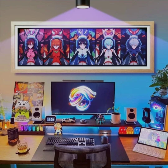 Фигурка Asuka Langley Soryu, Ayanami Rei, Kaworu Nagisa, Mari Illustrious Makinami, Shinji Ikari от KALA HOME Studio Версия с черной, черно-золотой, деревянной или серебрянной рамкой на выбор